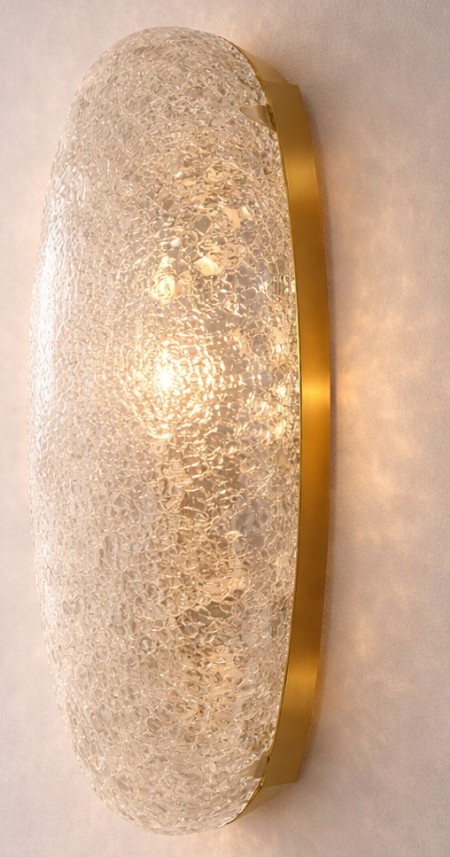 Applique lumineuse en verre texturé