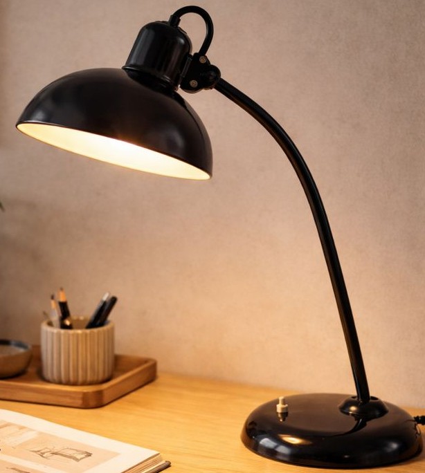 Lampe de bureau noire éclairante